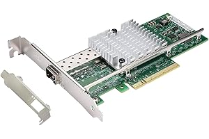 QSFPTEK 10G SFP+ Scheda di Rete per Intel X520-DA1, 10Gb Singola SFP+ Port Ethernet PCIE Express Scheda di Rete with Intel 82599EN Chip, PCIe 2.0x8, LAN NIC Adattatore per Windows 7/8/10/Linux/Vmware