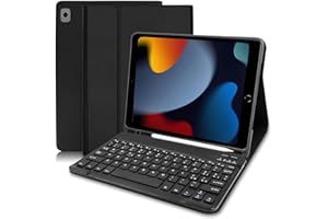 COEZFE ipad 9 generazione tastiera, Custodia con Tastiera per iPad 10.2, Custodia Tastiera per iPad 9a Gen / 8a Gen/ 7a Gen/iPad Pro 10.5/ iPad Air 3, custodia ipad 10.2 con tastiera [Layout Italiano], Nero