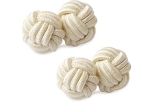 HONEY BEAR Mens/Women Silk Knot Cufflinks,Round for Shirt/Dress Business Wedding Gift
