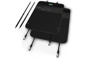 LOFERMA 2er-Set Autositz-Schutzmatten – Beidseitig verwendbar, 46x66 cm | Graue Kickschutzmatten für Rücksitze | Ideal für Familien & Kinder(Schwarz)