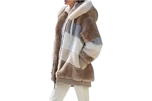 SUSENSTONE Veste Polaire Femme Fille Chaude Sweats Manteau à Capuche Zippé Laine épais Blousons Fourrure Hooded Coat Manche Longue Cardigan Casual Bloc de Couleur Mode Hiver Outerwear