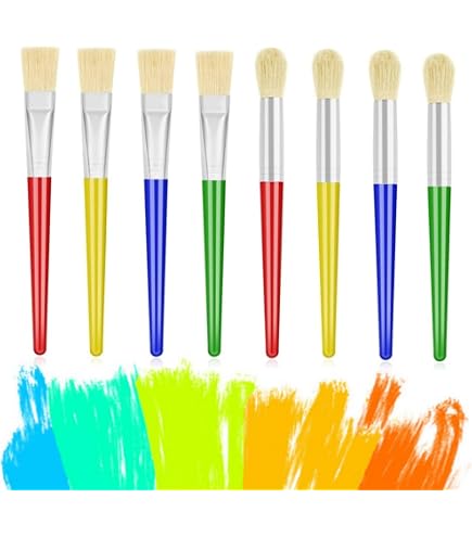 Set Di 5 Timbri-spugna Per Bambini Con Manico Lungo – Pennelli In Schiuma Colorati Per Pittura E Attività Creative, Sicuri E Lavabili