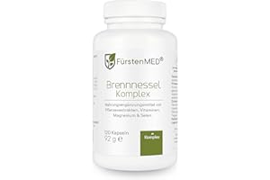 ‎FÜRSTENMED FürstenMED® Brennnessel Kapseln Hochdosiert 900 mg pro Tagesportion - Mit Wacholder & Fenchel - Vegan - Laborgeprüft & Ohne Zusätze - 120 Brennesselkapseln