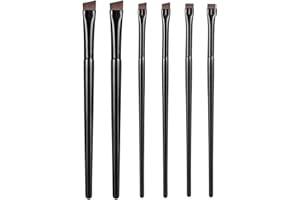Schräger Eyeliner Pinsel, FENGCHUANG-Augenbrauen pinsel, 6 Stück Augen-Make-up-Werkzeug, Ein Muss für Schönheitsliebhaber (Schwarz)