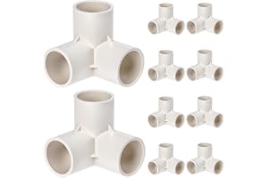 QWORK 10 st 3-vägs rörbeslag, 25 mm innerdiameter (vit), PVC-plaströr hörnanslutningar