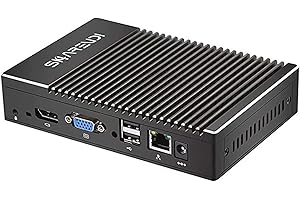 Sharevdi Fanless Mini PC, AMD A6 1450 Windows 10 Pro (fino a 1,40 GHz), Mini Desktop Computer con HDMI/VGA/BT4.0/Type-C, 8 GB DDR3 128 GB SSD Piccolo PC, Supporta Power On/PEX/Wake su LAN (AMD 1450)