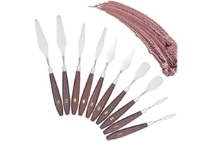 GELUODE 10pcs Palette Knife Set, Palette Knife Painting Tools, Art Painting Palette Knives, Mixing Scraper Kit for Artist Oil Painting/Oil/Acrylic/Crafts, Two Sets of 5