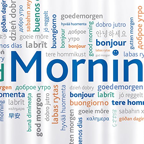 Tatkraft Good Morning Duschvorhang 180X180cm Peva Wasserdicht Schimmelfrei mit 12 Duschringen - 3