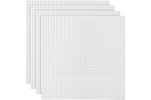 Etarnfly 4 Pack Classic Base Plates,25.5 x 25.5 cm Building Board Baseplates 100% Compatible with All Major Brands,White