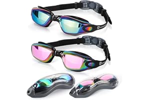 RIOROO RIORIO Lunettes de Natation Adultes, Lunettes Lunettes de Natation,Protection UV, Antibuée, avec des Verres Larges，Joints en Silicone Lunette Piscine pour Les Hommes, Les Femmes