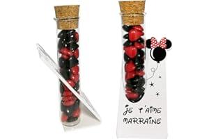 Soliflore Je t'aime Marraine – Cadeau Baptême, Boite contenant à dragées – idéal pour une décoration de table thème Mickey Mouse minnie disney disneyland – existe en modèle marraine et souvenir