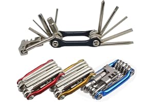 Senven 11-en-1 Herramienta de reparación de bicicletas plegable portátil, mini herramienta multifunción, herramienta ligera y compacta.