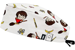 ROBIN HAT - Cagoule chirurgical HARRY POTTER QUIDDITCH Cheveux Courts Avec système de fixation sur le calot - 100% cotone (Autoclave) - Confort maximum.