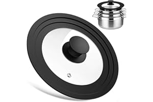 WGIDSKKI Pfannendeckel Universal, Universaldeckel Ø 16, 18 und 20 Glasdeckel für Töpfe, Multifunktionaler Pfannendeckel, Pfanne Deckel mit Silikonrand, Topfdeckel für vielseitiges Kochen (16-18-20)