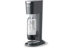 sodastream Genesis Sparkling Water Maker Machine includes a 1 Litre Reusable BPA Free Water Bottle for Carbonating and 60 L CO2 Gas Cylinder - Black