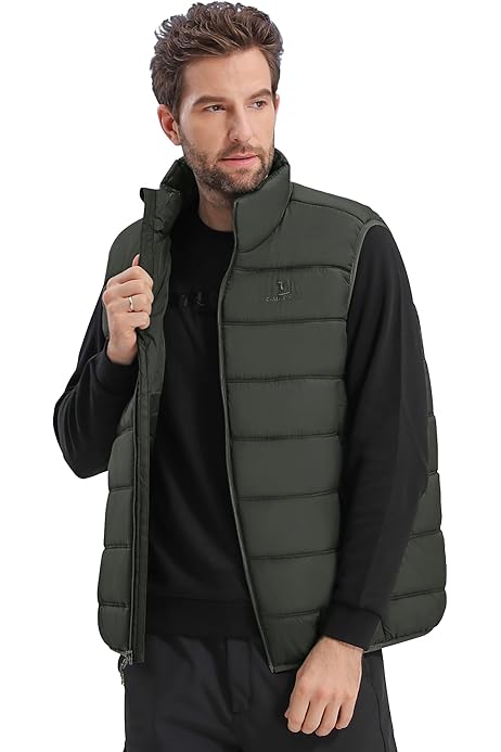 Chrisuno Men's Stylish Warm Trench Coat Fall Winter Office Pea