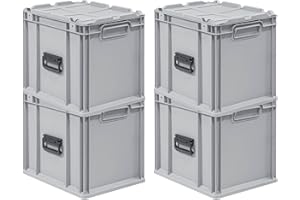 PROREGAL SuperSparSet 4x Eurobox NextGen Portable | HxBxT 33,5x30x40cm | 30 Liter | Eurobehälter, Transportbox, Transportbehälter, Stapelbehälter