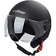Protection Enfant Moto Casque Moto Enfant Jet - Approuvé ECE 22.06 | Rouge Taille L | Polycarbonate, Visière Anti-Rayure Casque Scooter Sécurisé