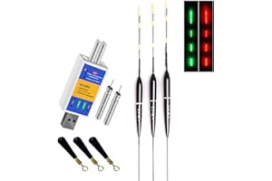 FUFRE 3 poses de pesca LED, flotadores, pesca inteligente, con sensación de gravedad, flotadores para pesca de trucha, flotador de pesca para pesca de trucha, flotador de carpa