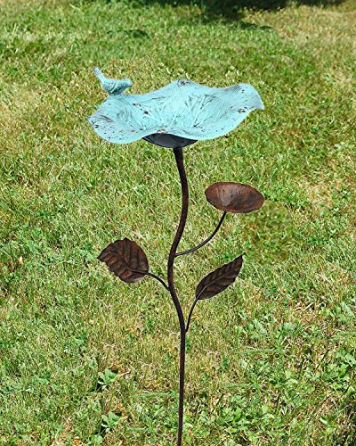 Vogeltränke Vogelbad Vogelbecken Wassertränke Tränke Wasserschale Stecker Braun/Blau Rost - 4