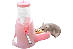 Rianpesn Dispensador Comida Agua Hámster | Tazón Anticaída Antideslizante 80ml para Hámster, Ratón, Jerbos y más