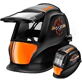 CCLIFE Real Colour Automatic Welding Helmet, Black | Folding Welding Screen, Steel Welding Helmet, TIG/MIG, Field of View 1/1