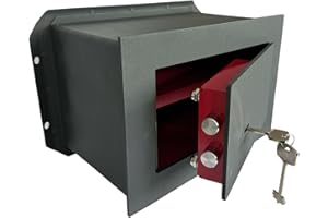 eacommerce - Cassaforte da Muro in Acciaio con Chiave Doppia Mappa | Verniciatura Epossidica | Porta 5mm e Catenacci 18mm | Tappetino sul Fondo, 260x150x180H cm