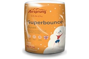 AIRSPRUNG BEDS Airsprung Superbounce 16.5 Tog King Bed Size Breathable Extra Warm Hollowfibre Heavy Winter Duvet Quilt, Soft Touch, Energy Efficient, Made In The UK (225cm x 220cm)