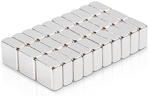 MAGXCENE Imanes 8x8x4mm, Imanes de Neodimio Extra Fuerte, Imanes de Barra, Mini Imanes Pequeños Rectangulares para Pizarra Magnética Nevera Pizarra Blanca Armario de Cocina 30 Piezas