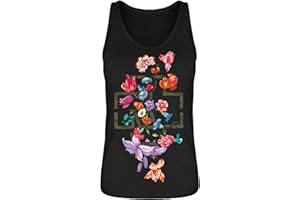 Rammstein Frauen Trägertop Blumen schwarz, Offizielles Band Merchandise Fan Shirt mit Brustdruck