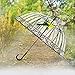 Produktbild JU Koreanische Version des Transparenten Regenschirm-Geraden Handgriff-Langen Handgriff-Biegungs-Regenschirm-Regen-Vogels, zum des Kleinen Frisches zu verstärken