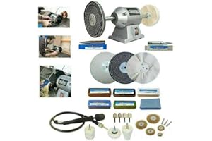 PRO-MAX PROFESSIONAL QUALITY TOOLS Draper 6" 250W Bench Grinder Polisher with Pro-Max 6" Deluxe Metal Polishing Kit