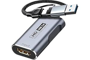GKEAPZA Video Capture Card,4K HDMI to USB 3.0 Capture Card,HDMI to USB/USB C Audio Video Recording in 1080P@60Hz, 2K@30Hz for Teaching,Broadcasting,Gaming,Streaming,Video Conference