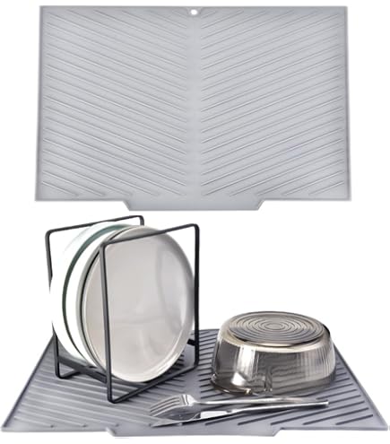 Tapis égouttoir Silicone Cuisine Forreen - 40x32,5 Cm, Antidérapant, Résistant à La Chaleur - Pour Séchage Vaisselle