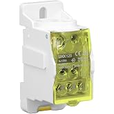 UKK-125A 690V DIN Rail Terminal Block Distribution Box,Yellow | Power Distribution Board for Power Distribution Cabinets and
