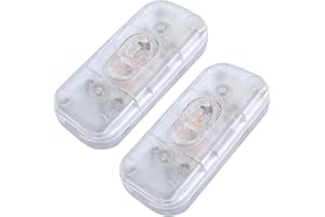 GZYULAN 2 Stück Schnurschalter,Schnurschalter 2 Polig,lampenschalter,Zwischenschalter,Kabelschalter,schalter lampe,kabelschalter,6A 250V,für 2-3 Adrige Zuleitungen,für Lampen,Kleingeräte (Transparent)