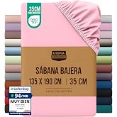 Utopia Bedding Fitted Sheet Double, Pink- Deep Pocket 14 inch (35 cm) - Easy Care - Soft Brushed Polyester Microfibre Fabric