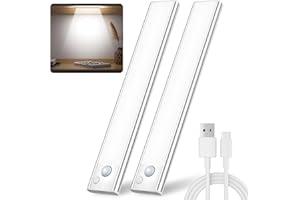 JEKEMORYE 20CM 2 Pack White Under Cabinet Kitchen Lights LED