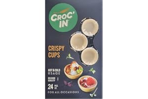 CROC'IN CROC’IN – Coupelles Comestibles à Garnir Pesto – Fond de Tarte Pour Pâtisserie ou Apéritif – Confection Artisanale & Vegan – 24 pièces
