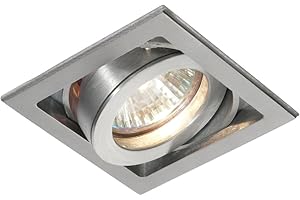 NATIONAL LIGHTING Xeno 50W Modern GU10 Adjustable Tilt LED Compatible Mains Voltage Boxed Aluminium Recessed Downlight