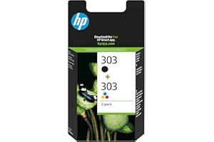 HP 303, Pack de 2 cartouches d'Encre Originales, 3YM92AE, Noir, Cyane, Jaune, Magenta