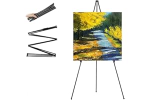 CRSUSUKJ Chevalet, Chevalet d'artiste 168 cm de hauteur Chevalet métallique pour affiches, Chevalet réglable, Chevalet pliable pour présentoirs d'art, croquis, peinture, activités d'affiches