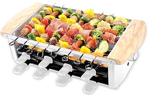 LITTLE BALANCE 8263 Raclette Alpes 1200-8, Spiedini elettrici per Raclette Grill, 3 in 1, 8 persone, 1200 W, bianco
