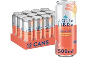 Aqua Libra Blood Orange & Mango 500ml Can (Pack of 12)