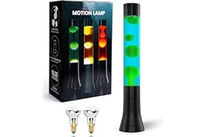 Klarlight Lava Lamp Green Wax Blue Liquid Soothing Motion Lava Lamp for Peaceful Relaxation, Xmas Gift 15.35 inch, with 2 Pack R39 25W E14 Reflector Bulb, AC 220-240V, BS Plug, Black Base