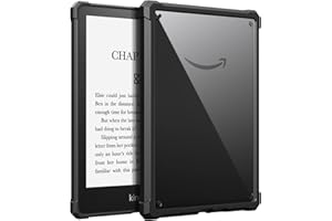 MoKo Case Fit with 6.8" Kindle Paperwhite (11th Generation-2021) and Kindle Paperwhite Signature Edition, Perfect Protection with Fully Covered Soft TPU Edge, Clear Back Cover for DIY, Black