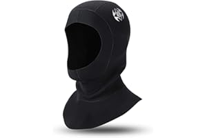 QKURT Snorkel Hat 3mm Neoprene Scuba Diving Hood, with Flow Vent to Eliminate Trapped Air, Unisex Surfing Sailing Cap Wetsuits for Snorkeling Scuba Surfing Kayaking and Oher Water Sports
