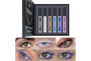 BELIKY GIRL Ensemble de mascara coloré de 6 couleurs, mascara imperméable coloré d'arc-en-ciel 3D Fiber Lash Mascara Volume Eye lash (A)