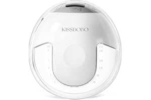 KISSBOBO Tiralatte elettrico, 4 modalità, 19 livelli, senza mani, forte potenza di aspirazione 320 mmHg, aiuta le mamme a produrre più latte (1 pezzo/bianco)
