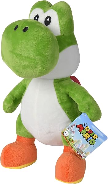Simba Super Mario Yoshi Plüschfigur – Weiches Kuscheltier, detailgetreues Design aus der Videospielwelt, für Kinder und Fans, grün-weiß-orange, Größe 30 cm, ab 0 Jahren - 1